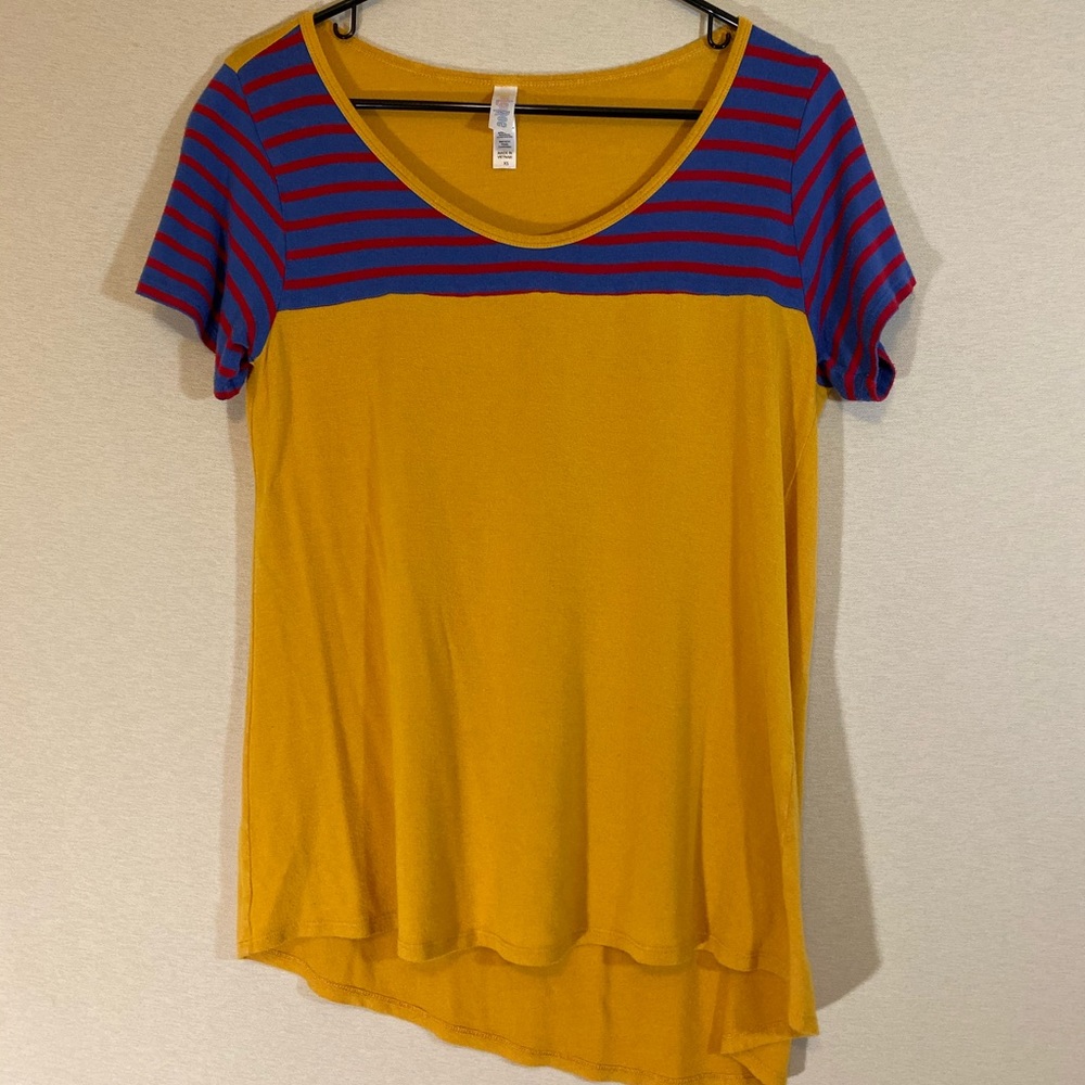 LuLaRoe Flowy Striped Accent Top
